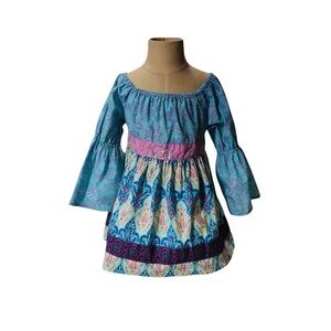 MATILDA JANE GIRLS DARLING DRESS IN BLUES, PURPLE & PINK - SIZE 4